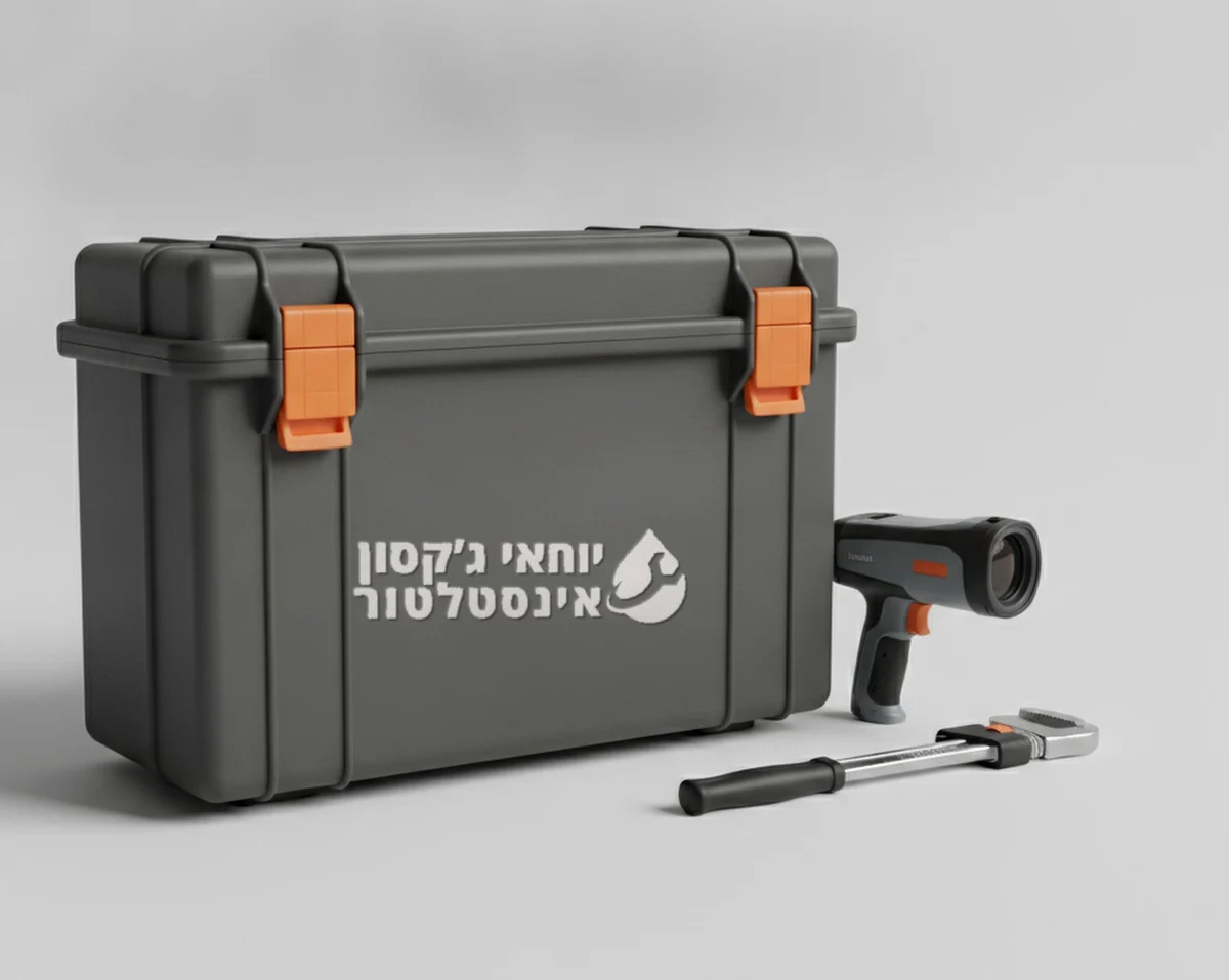 הלוגו של יוחאי ג׳קסון חרוט על ארגז כלים לצד מצלמה תרמית