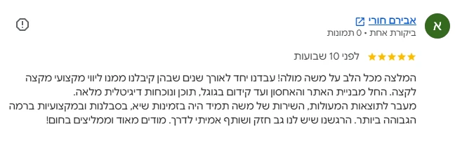 צילום הביקורת של אבירם חורי בגוגל